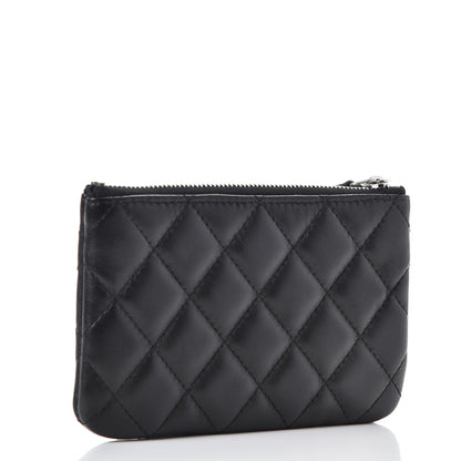Chanel Lambskin Quilted Small Ground Control Cosmetic Case Black 3 of 7