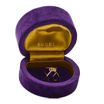 Gucci 18K Yellow Gold Diamond Running G Cross Ring 50 5.5 6 of 6