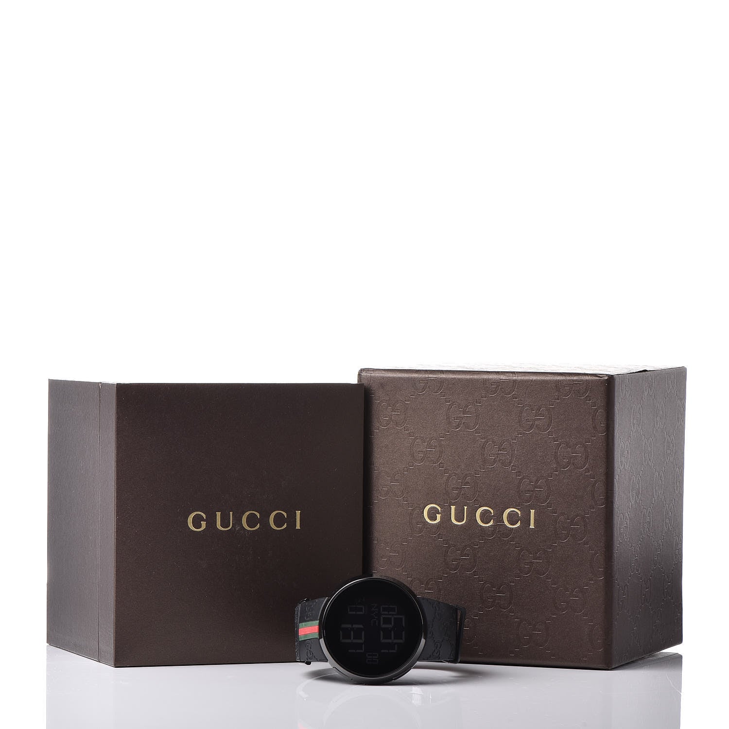 Gucci Stainless Steel Rubber 45mm Digital I-Gucci Web Watch Black 8 of 8