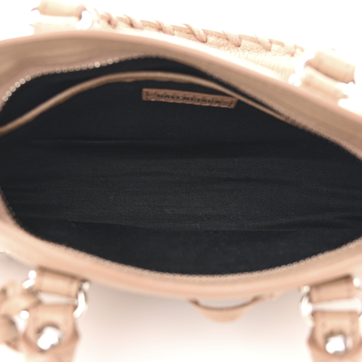 Balenciaga Chevre Silver Metallic Edge Hardware Nano City Beige Latte 5 of 11