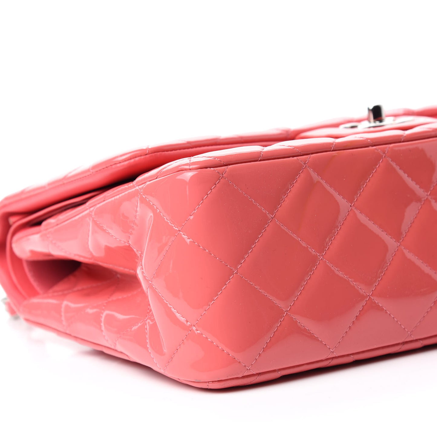 Patent Quilted Jumbo Double Flap Pink