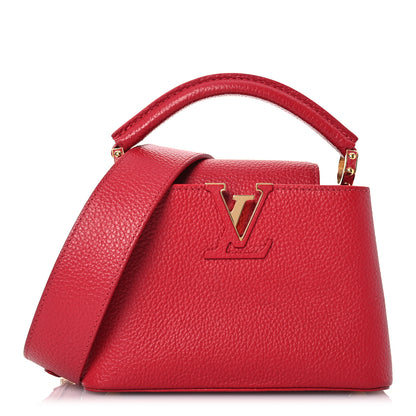 Louis Vuitton Taurillon Mini Capucines Scarlet 1 of 15