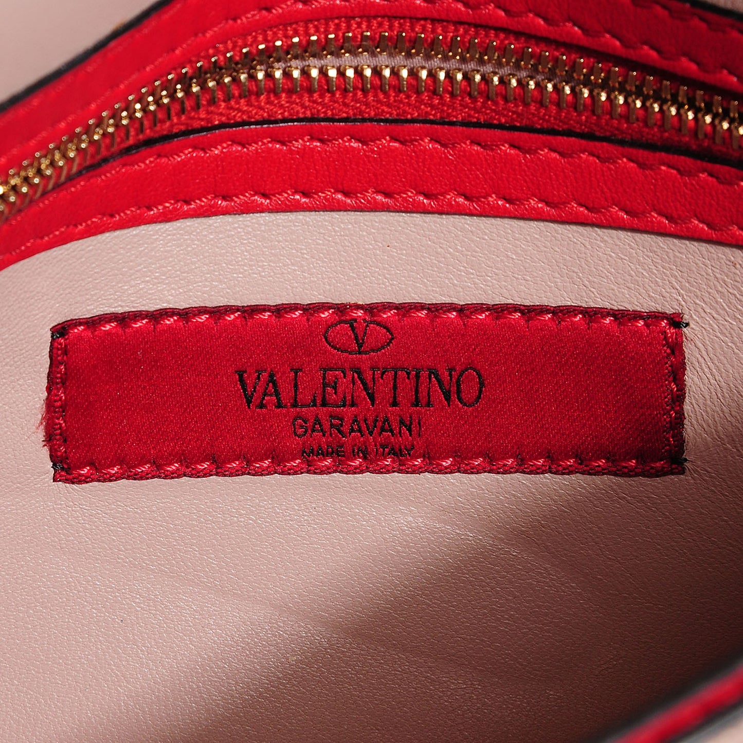 Nappa Rockstud Wristlet Clutch Rosso Valentino