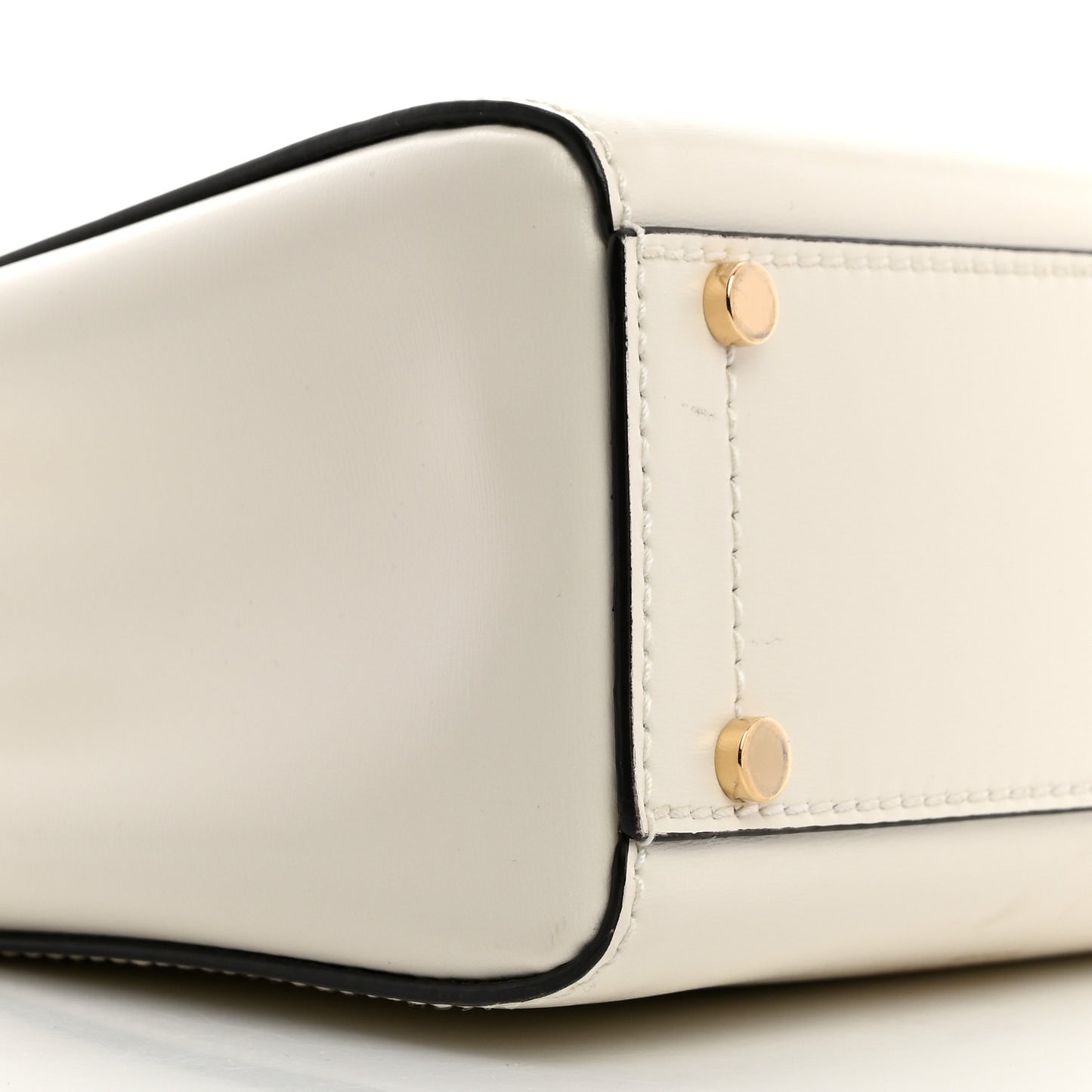 Calfskin Mini Varenne Top Handle Satchel White