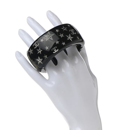 Chanel Resin Strass CC Stars Cuff Black 2 of 5
