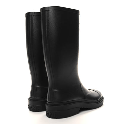 Chanel Caoutchouk CC High Boots 37 Black 4 of 8