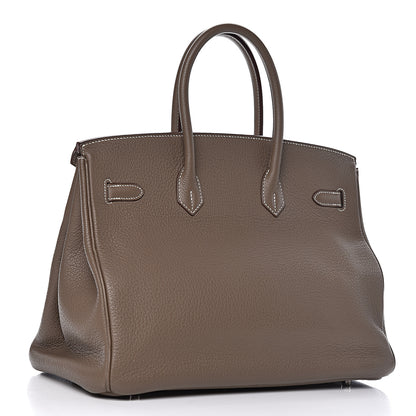 Hermes Taurillon Clemence Birkin 35 Etoupe 3 of 38