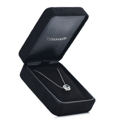 Tiffany Platinum Diamond Aquamarine Soleste Pendant Necklace 5 of 5