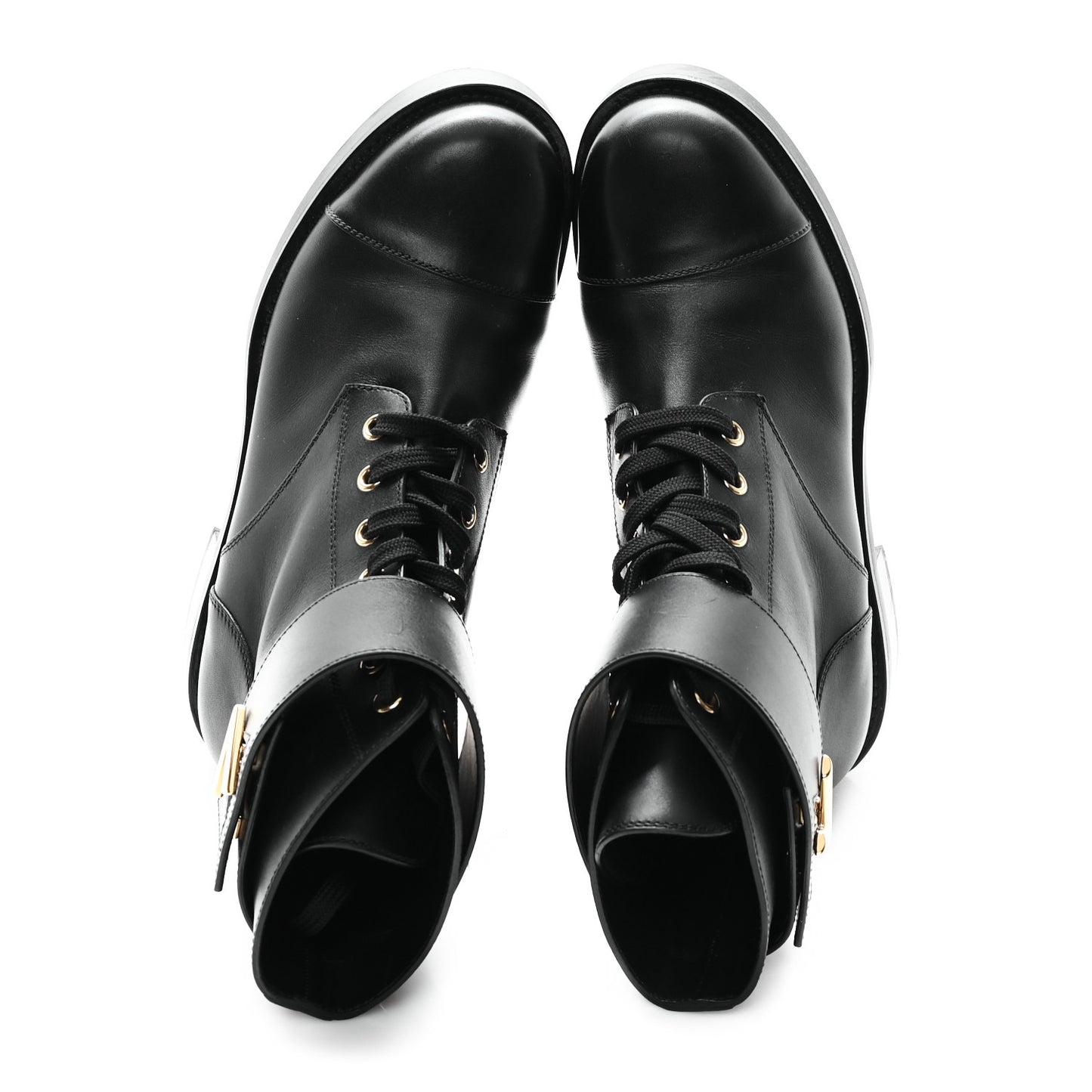 Calfskin Wonderland Flat Ranger Boots 37.5 Black