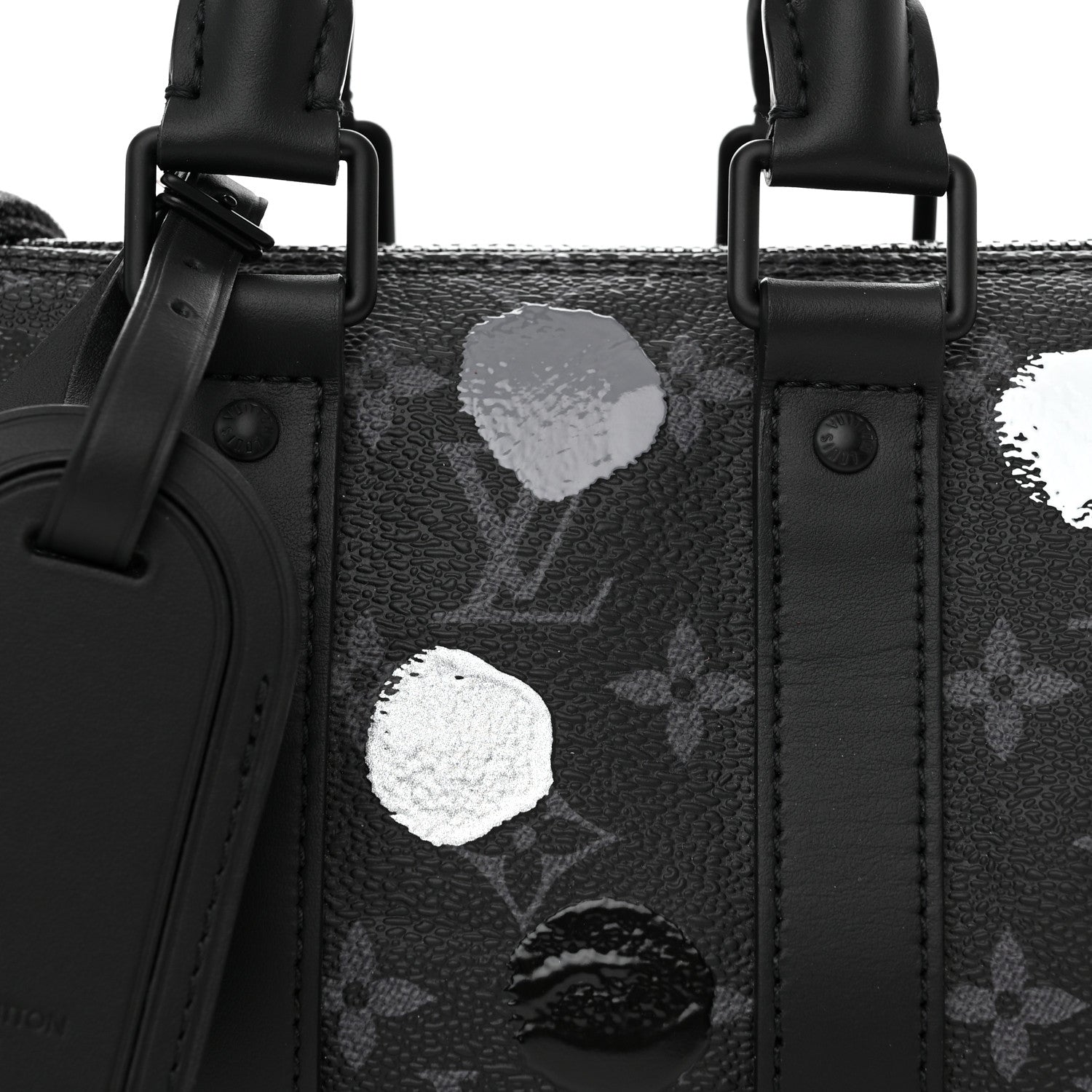 Louis Vuitton LV X YK Monogram Eclipse Keepall Bandouliere 25 Black Silver 7 of 9