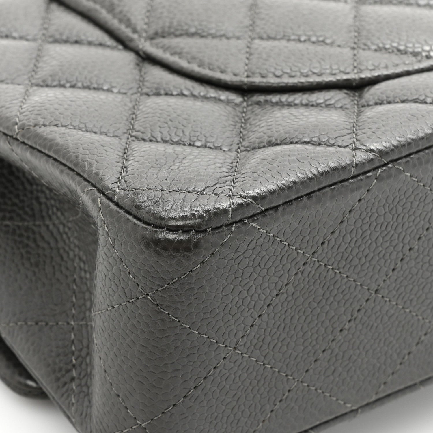 Chanel Caviar Quilted Medium Double Flap Dark Grey 12 of 16