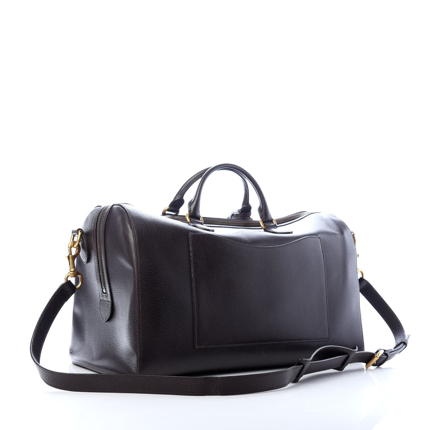 Calfskin Web Duffle Dark Brown