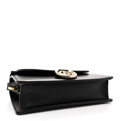 Gucci Textured Calfskin Medium Torchon GG Ring Shoulder Bag Black 4 of 12