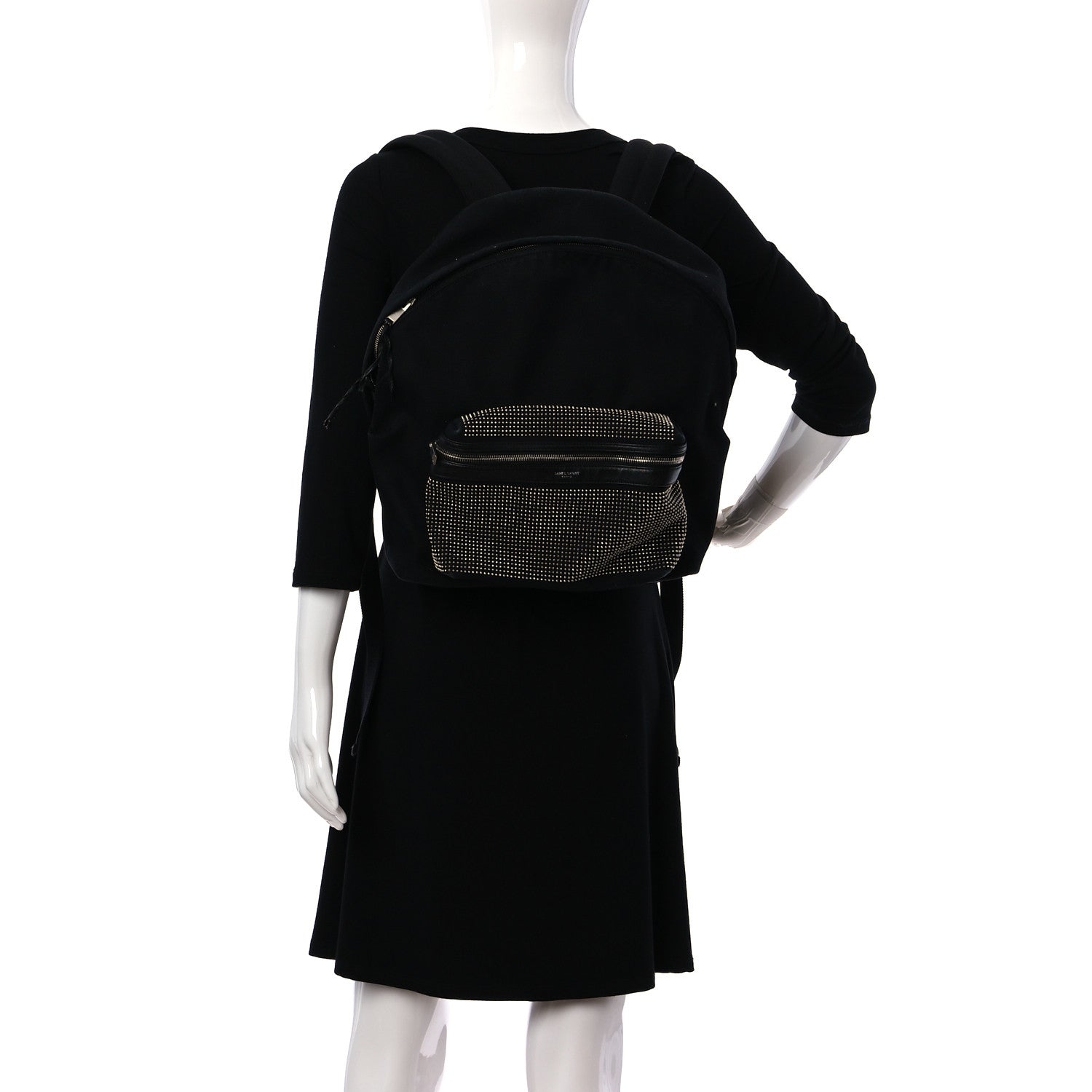 Saint Laurent Canvas City Studded Backpack Black 2 of 11