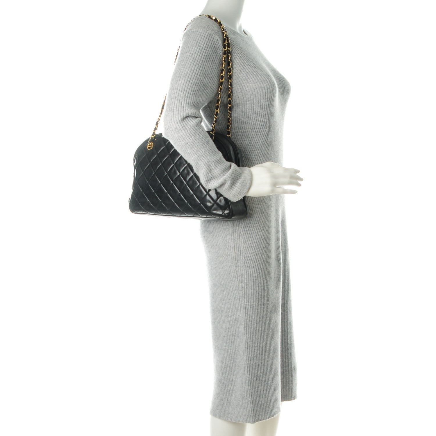 Chanel Lambskin Quilted Shoulder Bag Black 2 of 9