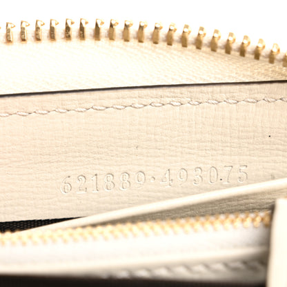 Gucci GG Supreme Monogram Azalea Calfskin Horsebit 1955 Zip Around Wallet Beige Ebony Mystic White 7 of 11