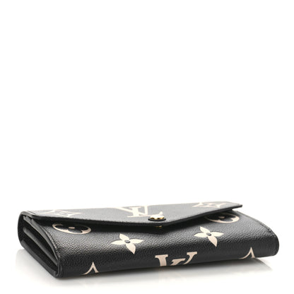 Louis Vuitton Monogram Empreinte Giant Sarah Wallet Black Beige 4 of 8