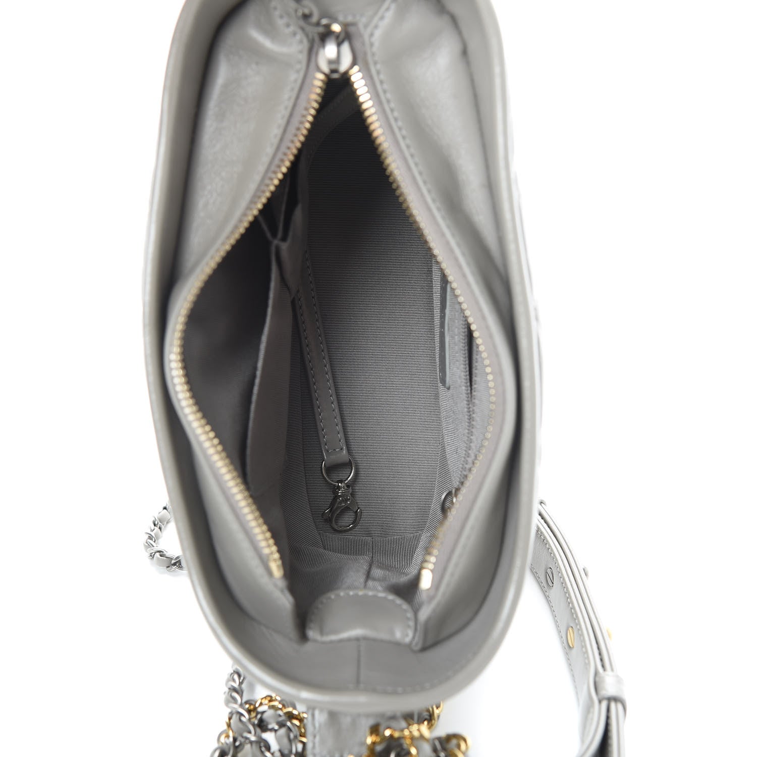 Chanel Aged Calfskin Quilted Small Gabrielle Hobo Grey 5 of 12