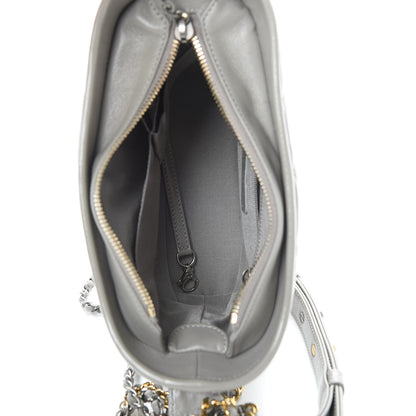 Chanel Aged Calfskin Quilted Small Gabrielle Hobo Grey 5 of 12