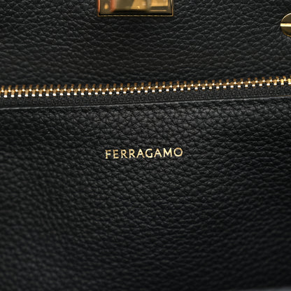 Salvatore Ferragamo Calfskin Medium Studio Soft Bag Black 6 of 10