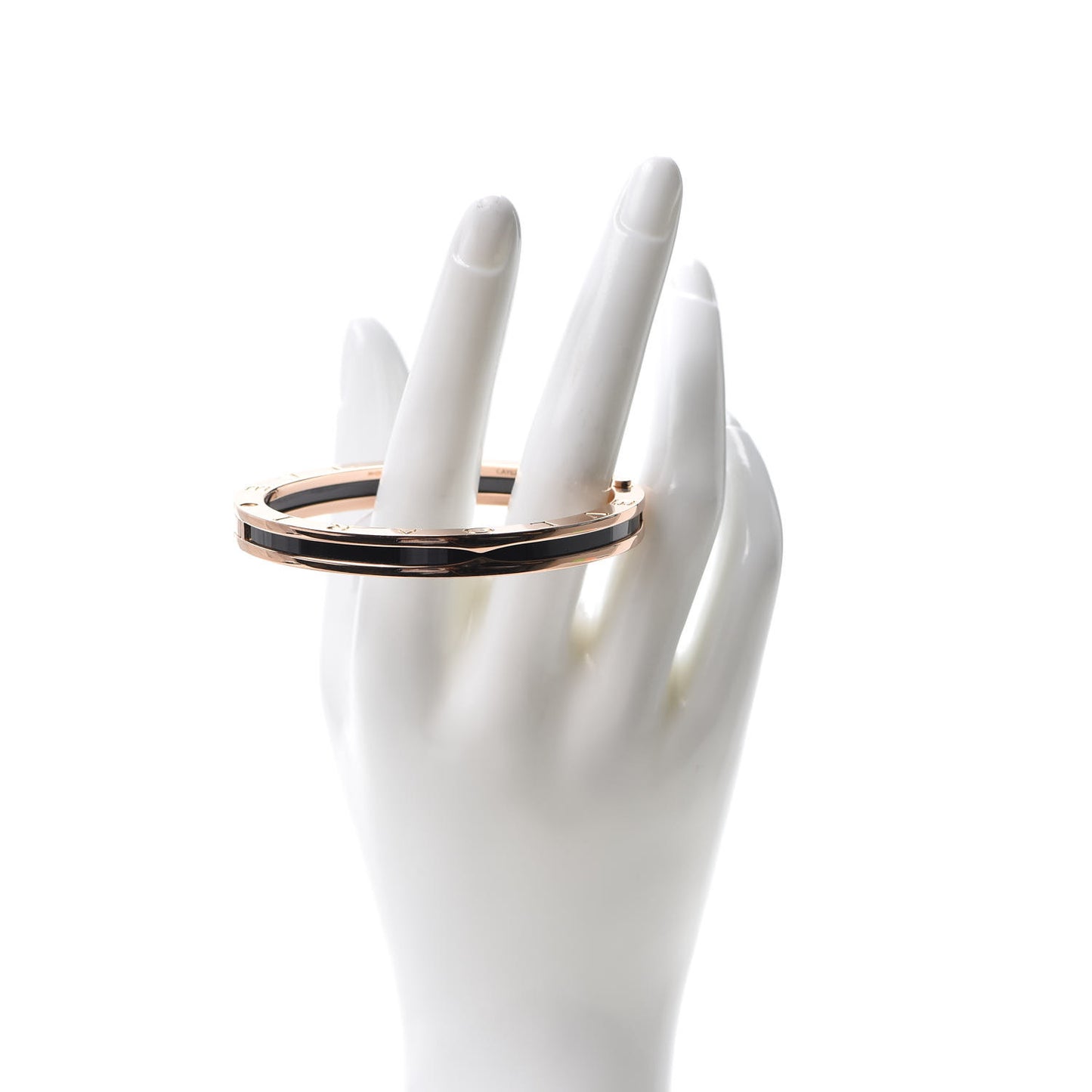 18K Rose Gold Black Ceramic B.Zero1 Bangle Bracelet