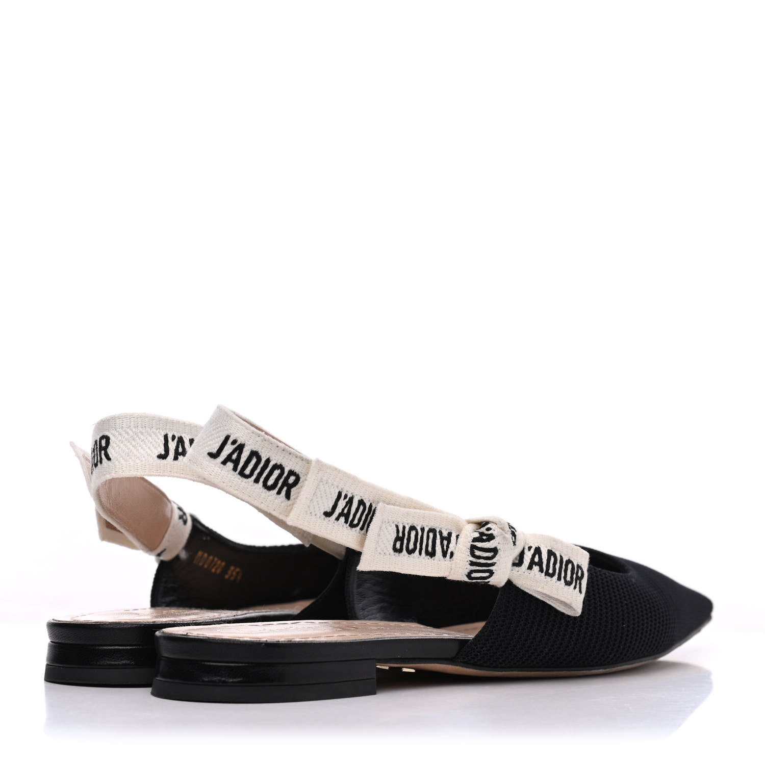 Christian Dior Technical Canvas Ribbon J'Adior Slingback Ballet Flats 35.5 Black 4 of 19