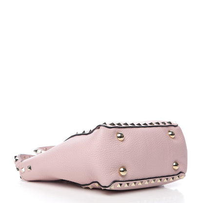 Valentino Garavani Pebbled Calfskin Mini Rockstud Tote Water Rose 3 of 8