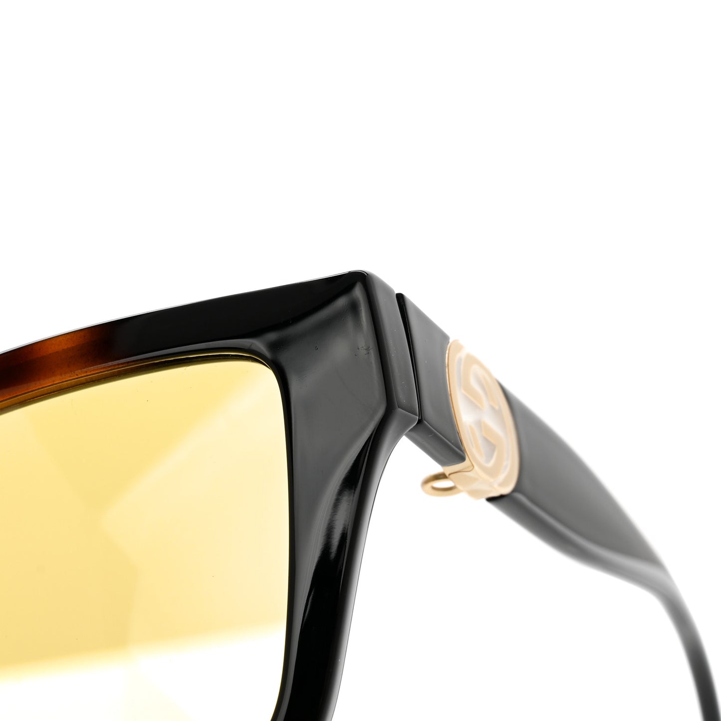 Acetate Square Frame Chain Sunglasses GG1023S Havana
