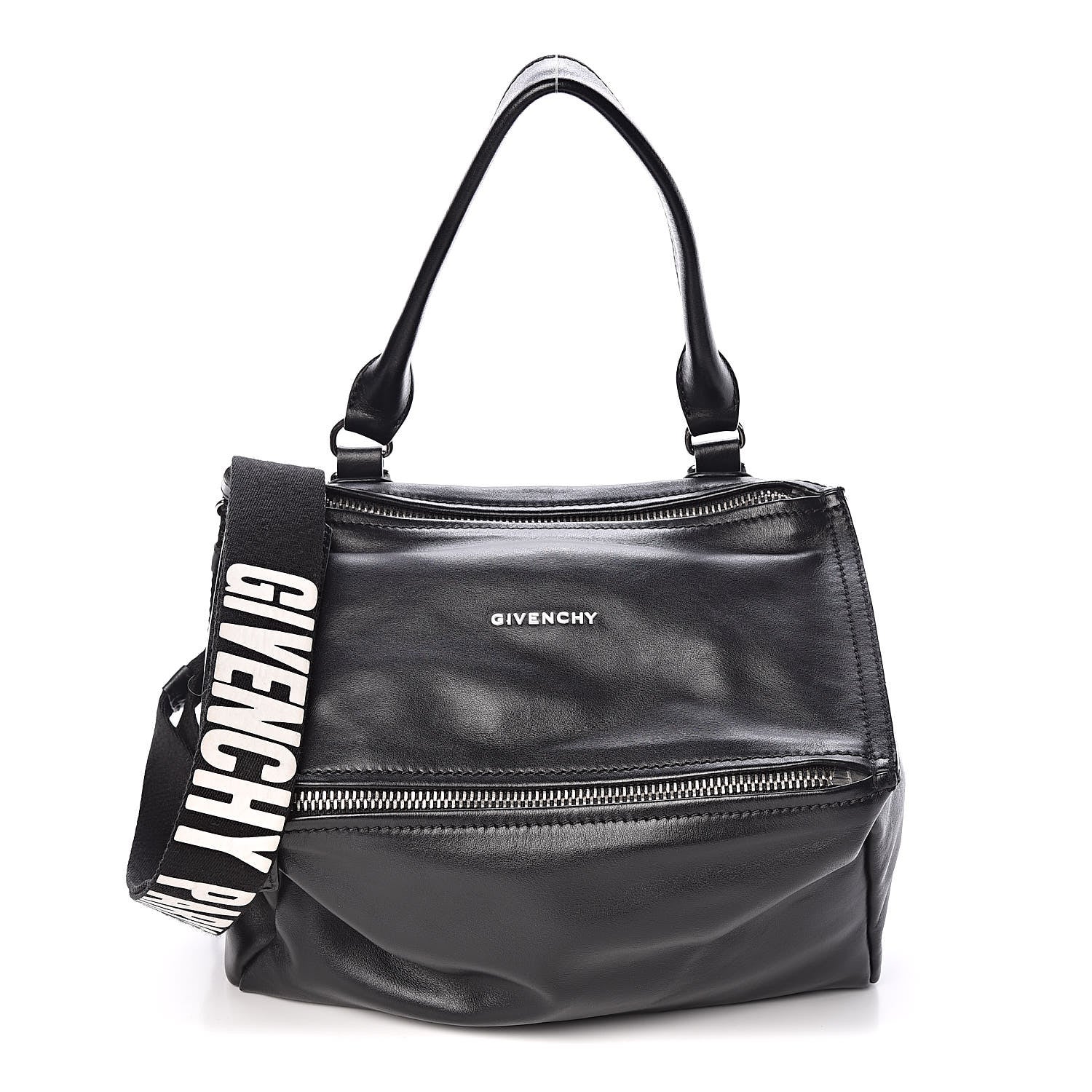 Givenchy Calfskin Small Pandora Logo Strap Black 1 of 10