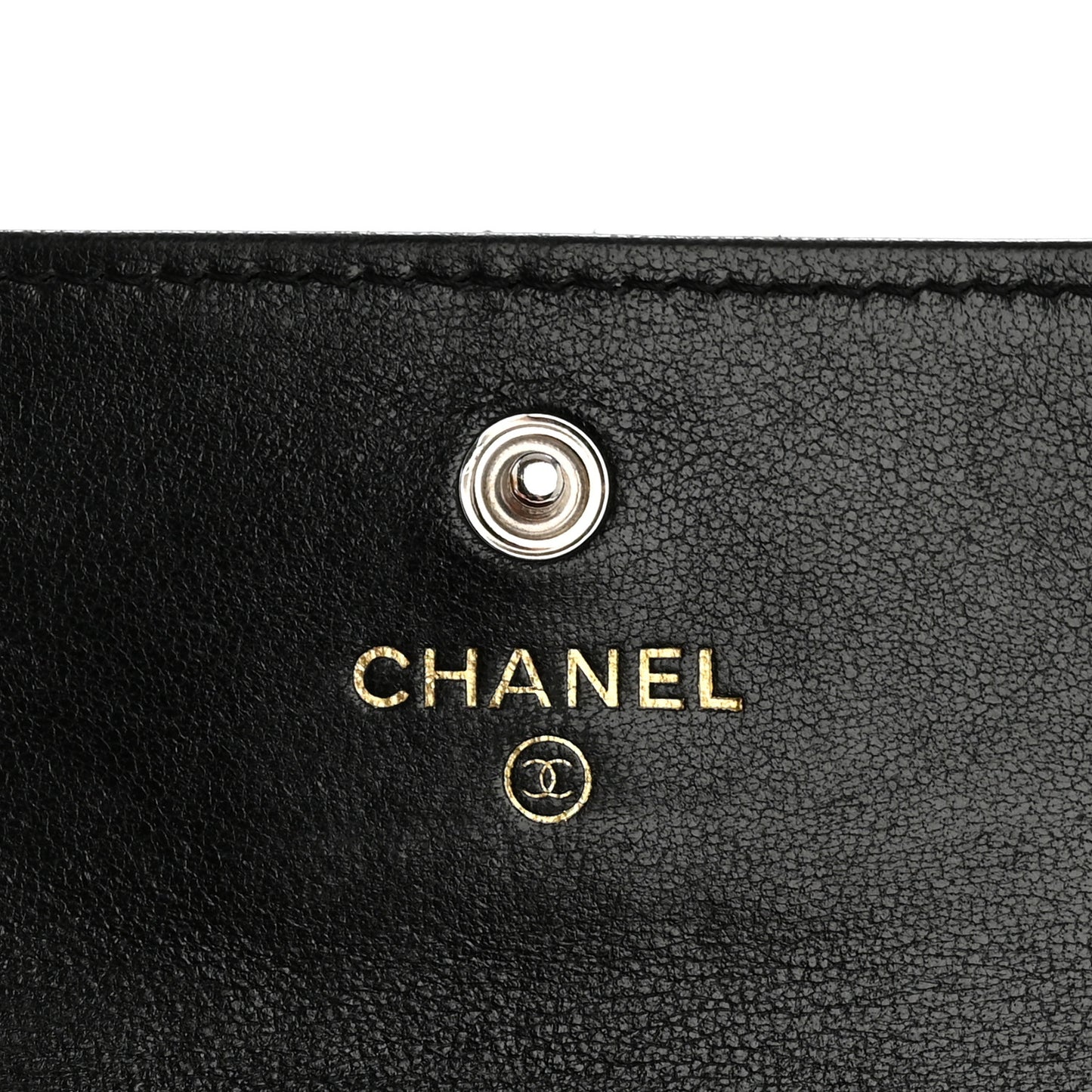 Lambskin Quilted Chanel 19 Flap Card Holder Black
