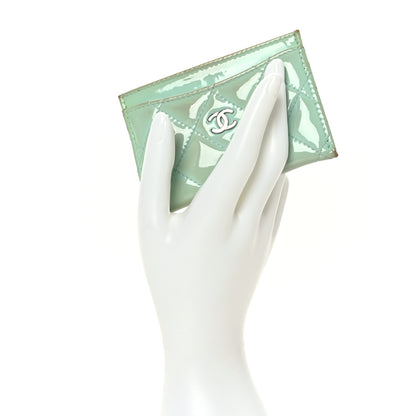 Chanel Patent Quilted Card Holder Green 2 of 12