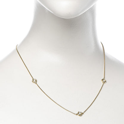 David Yurman 18K Yellow Gold Diamond Infinity Necklace 7 of 11
