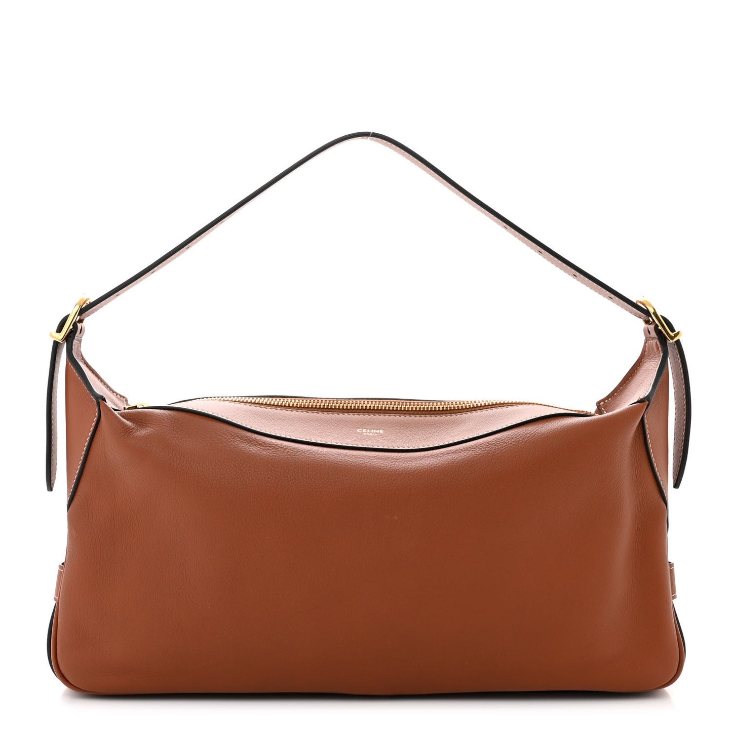 Supple Calfskin Medium Romy Shoulder Bag Tan