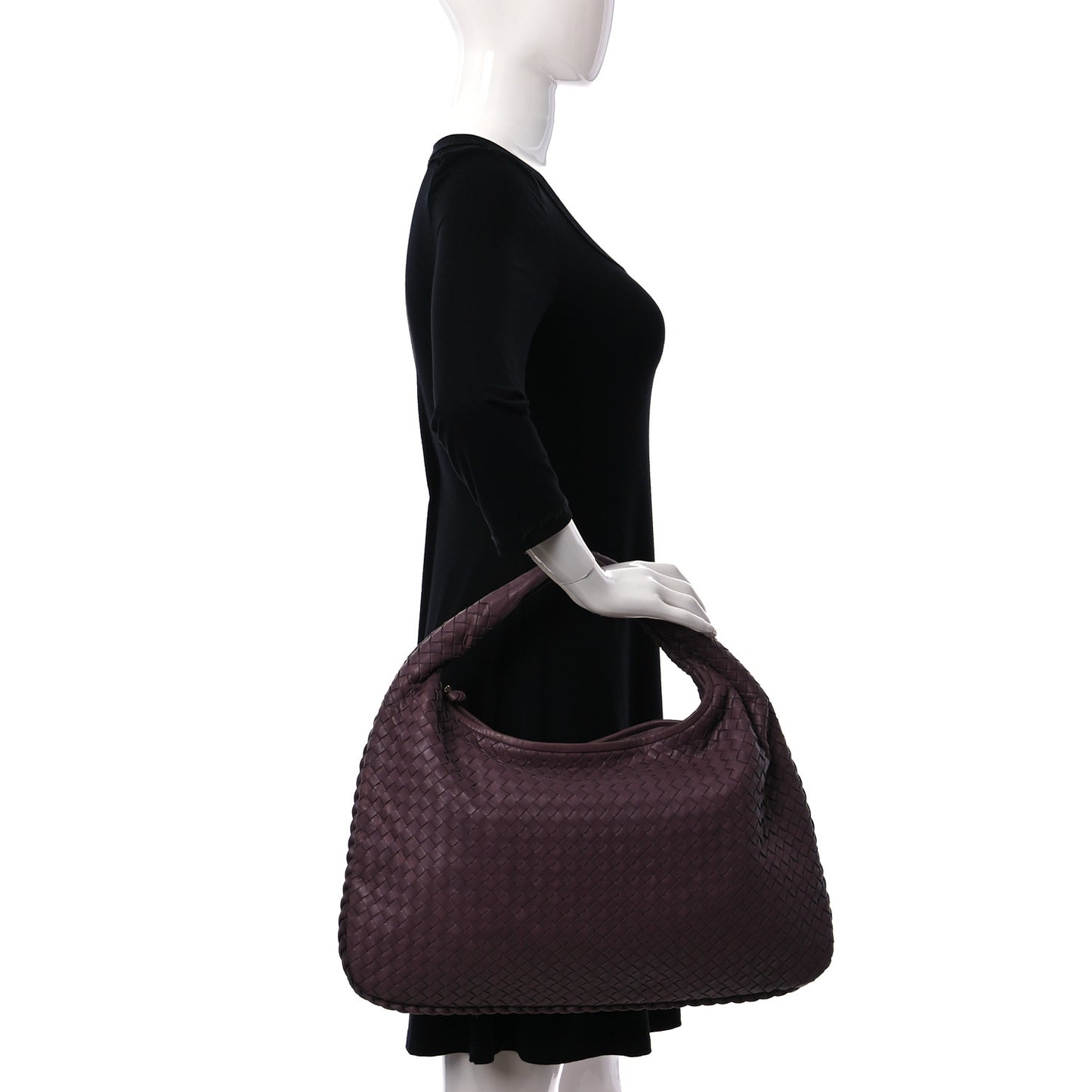 Nappa Intrecciato Large Veneta Hobo Camel