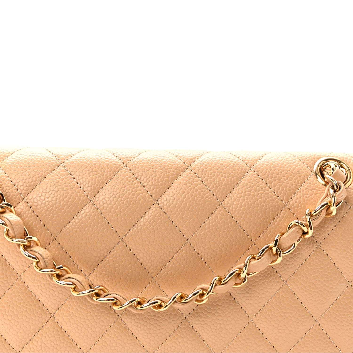 Chanel Caviar Quilted Medium Double Flap Beige 8 of 10