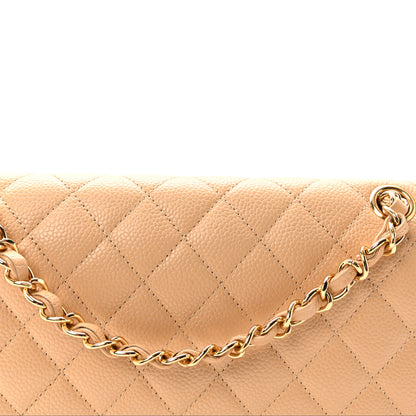 Chanel Caviar Quilted Medium Double Flap Beige 8 of 10