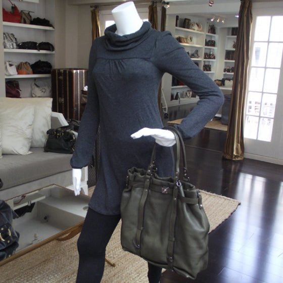 Leather Kentucky Large Tote Olive