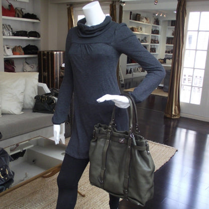 Lanvin Leather Kentucky Large Tote Olive 2 of 9