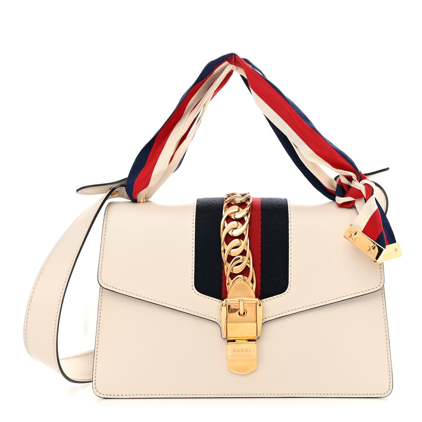 Calfskin Small Sylvie Shoulder Bag Off White