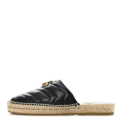 Gucci Nappa Matelasse GG Marmont Espadrille Slippers 38 Black 1 of 11