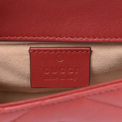 Gucci Calfskin Matelasse Super Mini GG Marmont Shoulder Bag Hibiscus Red 6 of 12