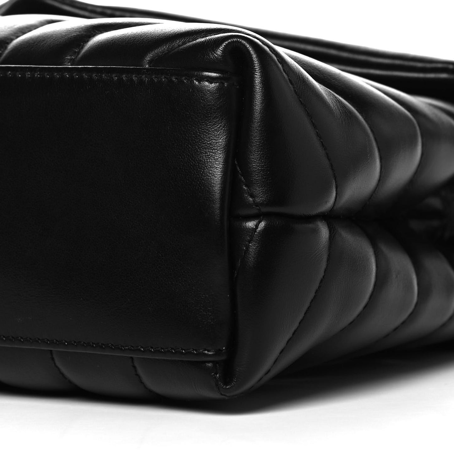 Calfskin Y Quilted Monogram Small Loulou Chain Satchel Black