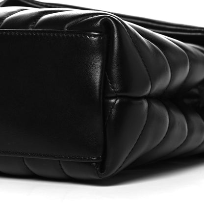 Saint Laurent Calfskin Y Quilted Monogram Small Loulou Chain Satchel Black 9 of 9
