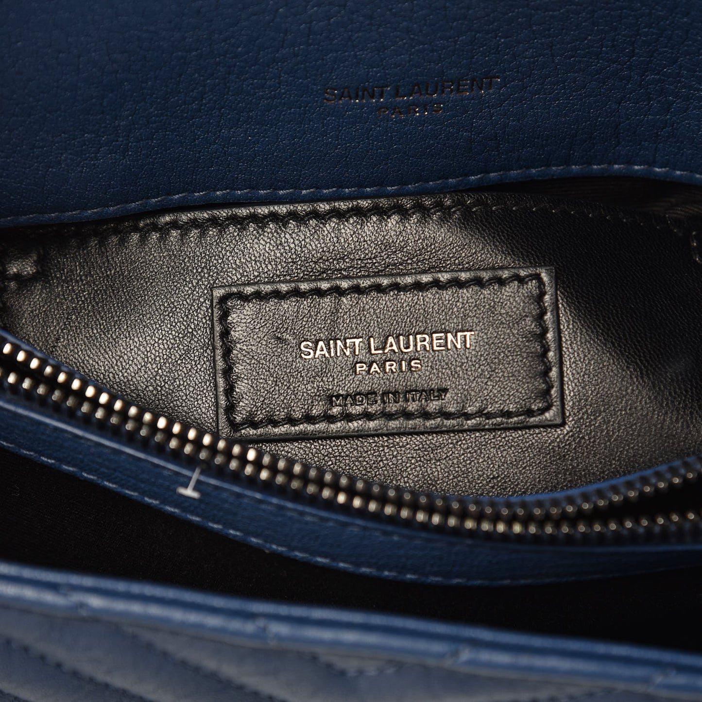 Sheepskin Matelasse Monogram Medium College Bag Navy