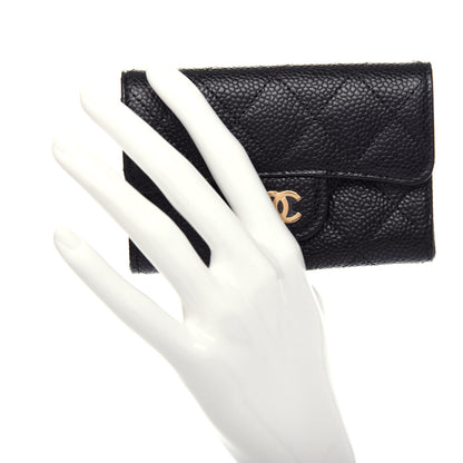 Chanel Caviar Quilted Flap Card Holder Wallet Black 2 of 9
