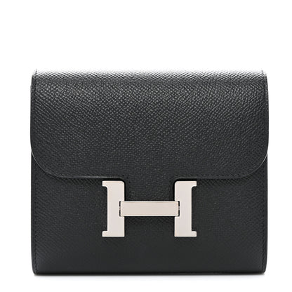 Hermes Epsom Constance Compact Passant Wallet Black 1 of 8