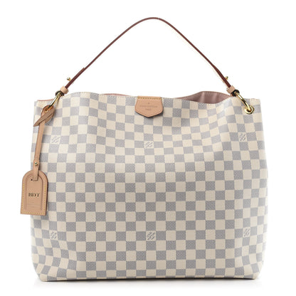 Louis Vuitton Damier Azur Graceful MM Rose Ballerine 1 of 12