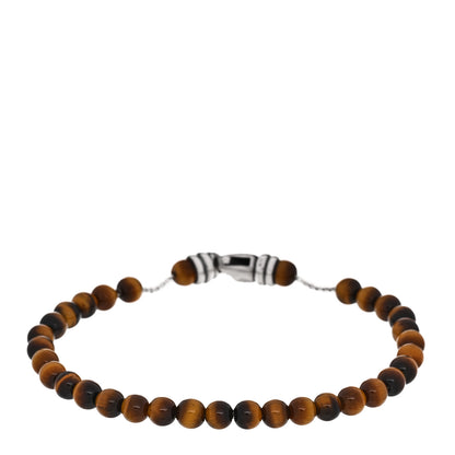 David Yurman Sterling Silver Tiger Eye 6mm Spiritual Beads Bracelet 1 of 4