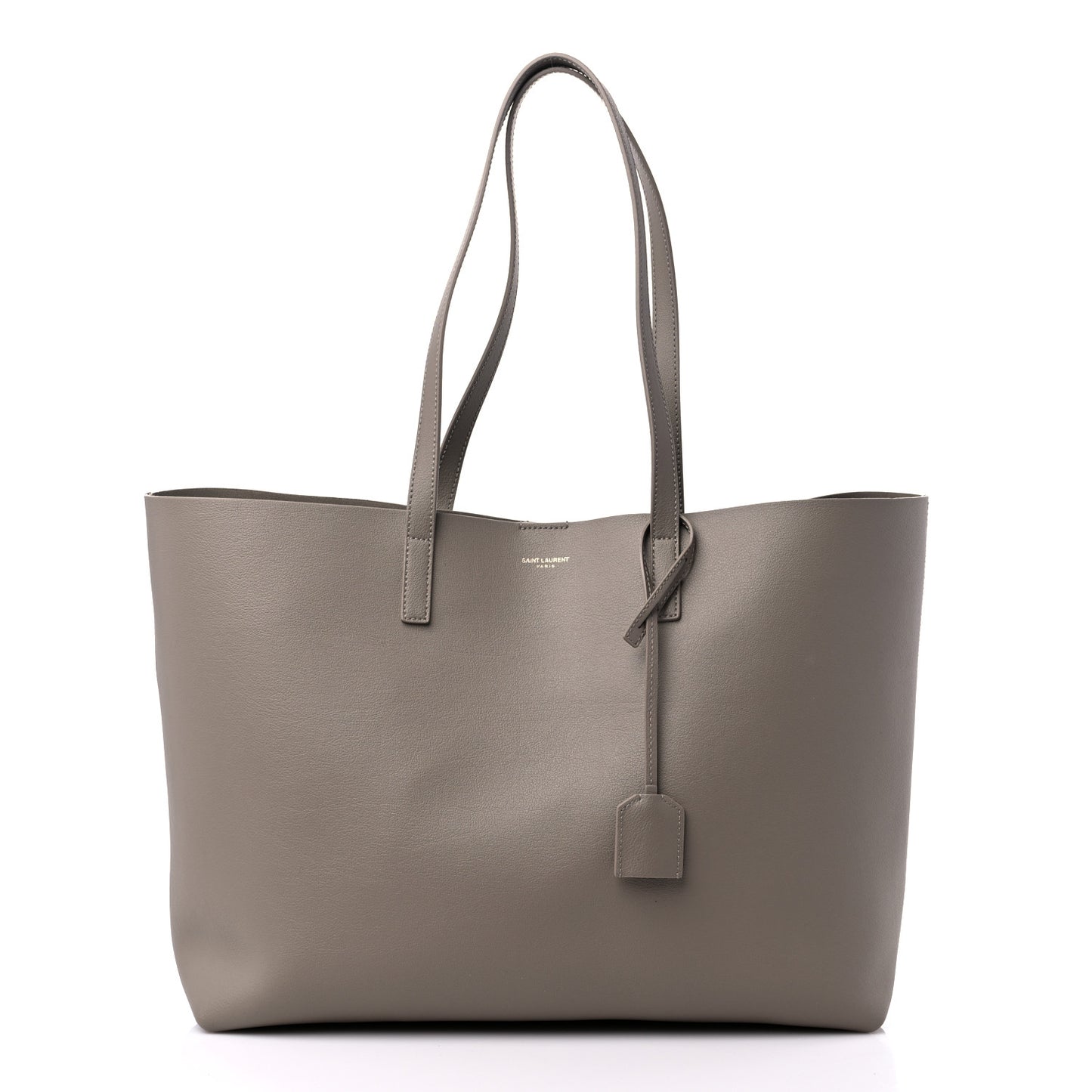 Calfskin Large Shopping Tote Oyster Gray