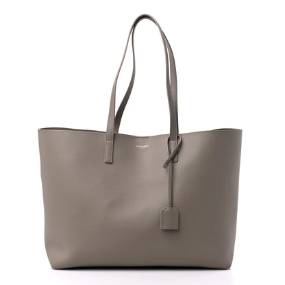 Saint Laurent Calfskin Large Shopping Tote Oyster Gray 3 of 10